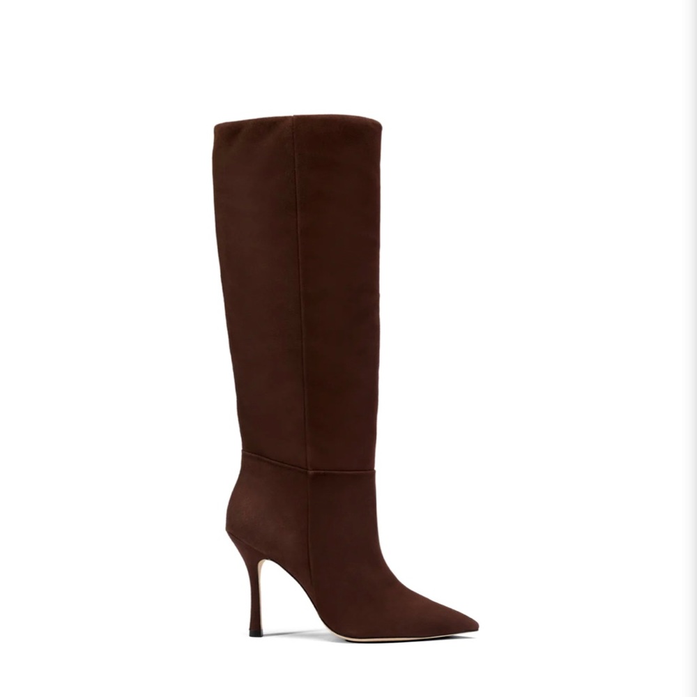 Brown suede knee high boots 6.5